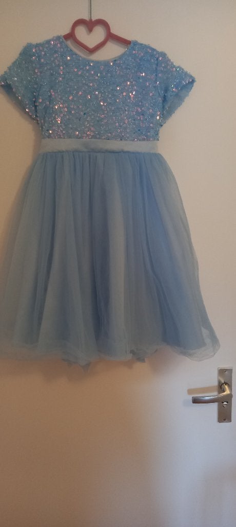 Mooi glitterjurkje maat 140, Meisje, Ophalen of Verzenden, Zo goed als nieuw, Jurk of Rok