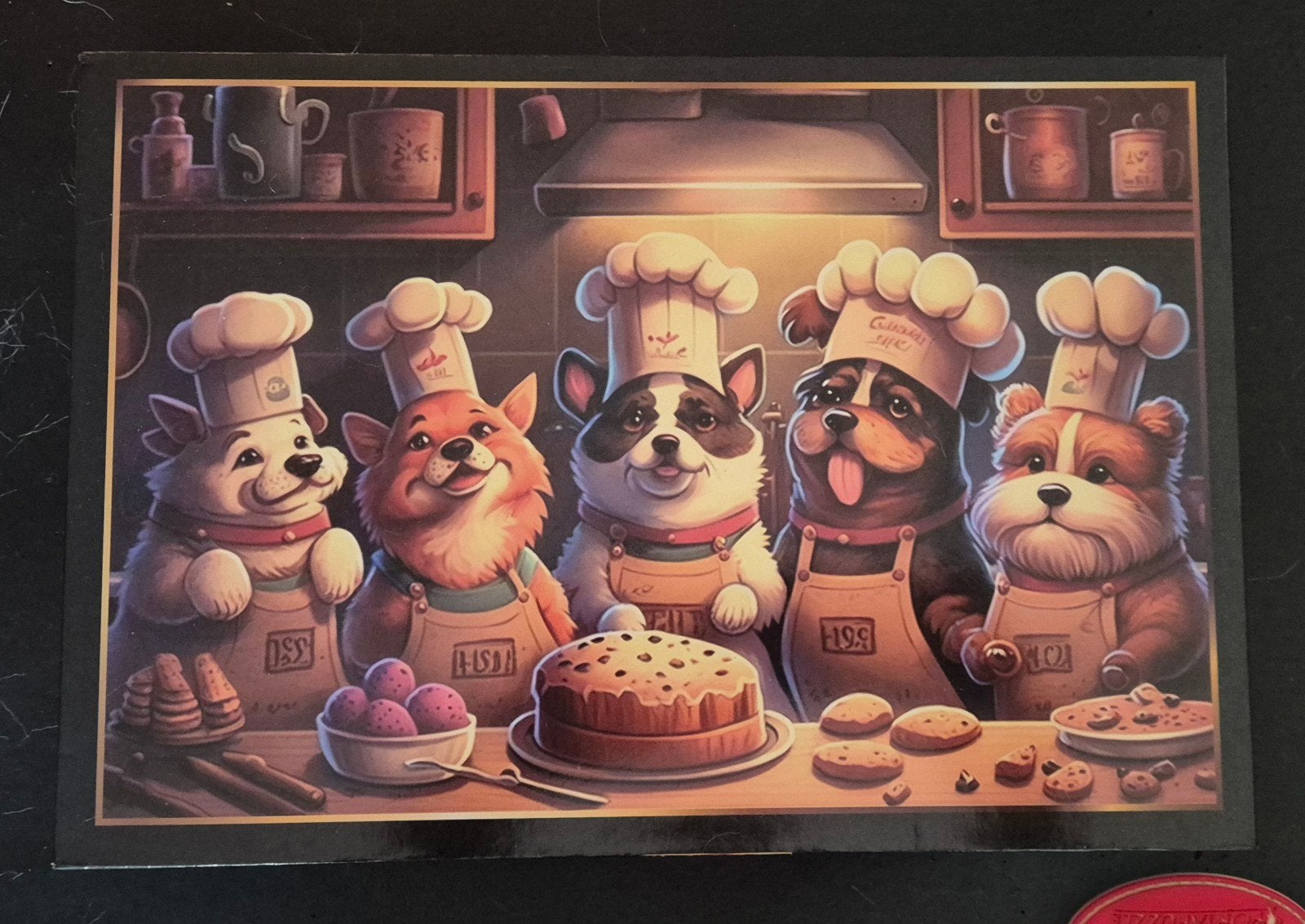 pieces of mind puzzel, honden aan het bakken., Ophalen of Verzenden, 500 t/m 1500 stukjes, Zo goed als nieuw, Legpuzzel