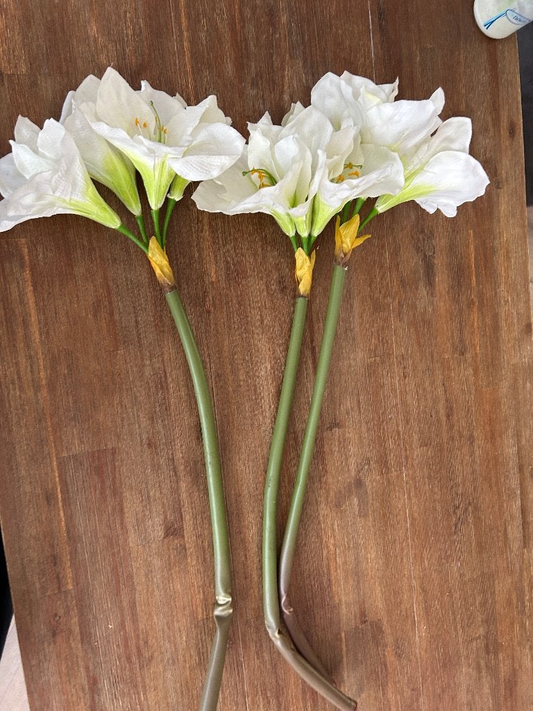 3 x Kunstbloem Amaryllis, Binnen, 75 cm, Ophalen of Verzenden, Inclusief kunstbloemen