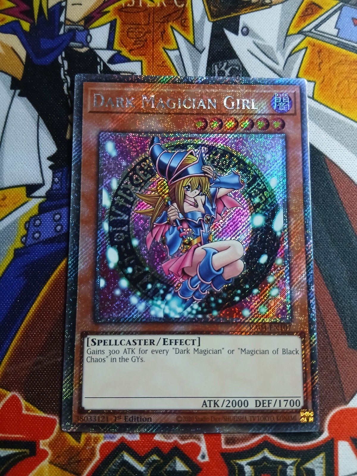 Dark Magician Girl - Platinum Secret Rare RA04 - Yu-Gi-Oh, Ophalen of Verzenden, Zo goed als nieuw, Foil