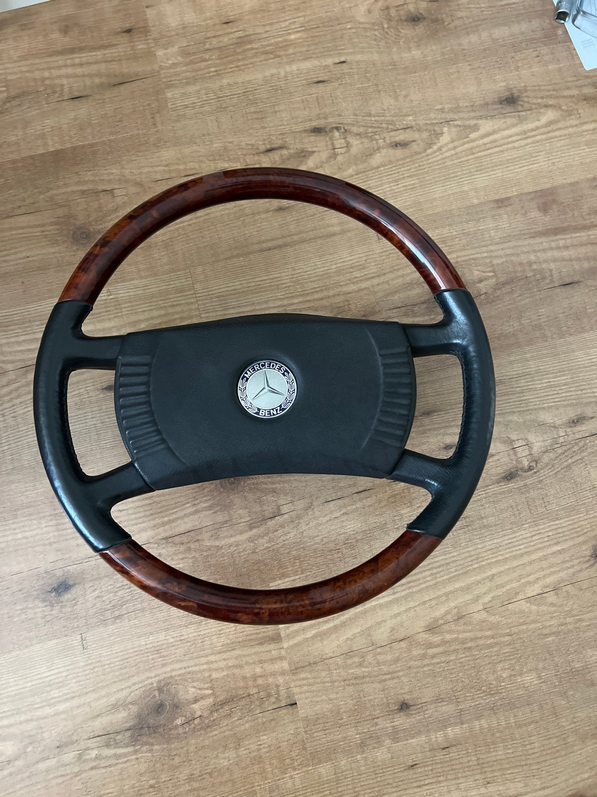 Mercedes-Benz Stuurwiel Hout/Leder w107-w116-w126, Auto-onderdelen, Besturing, Ophalen of Verzenden, Gebruikt, Mercedes-Benz