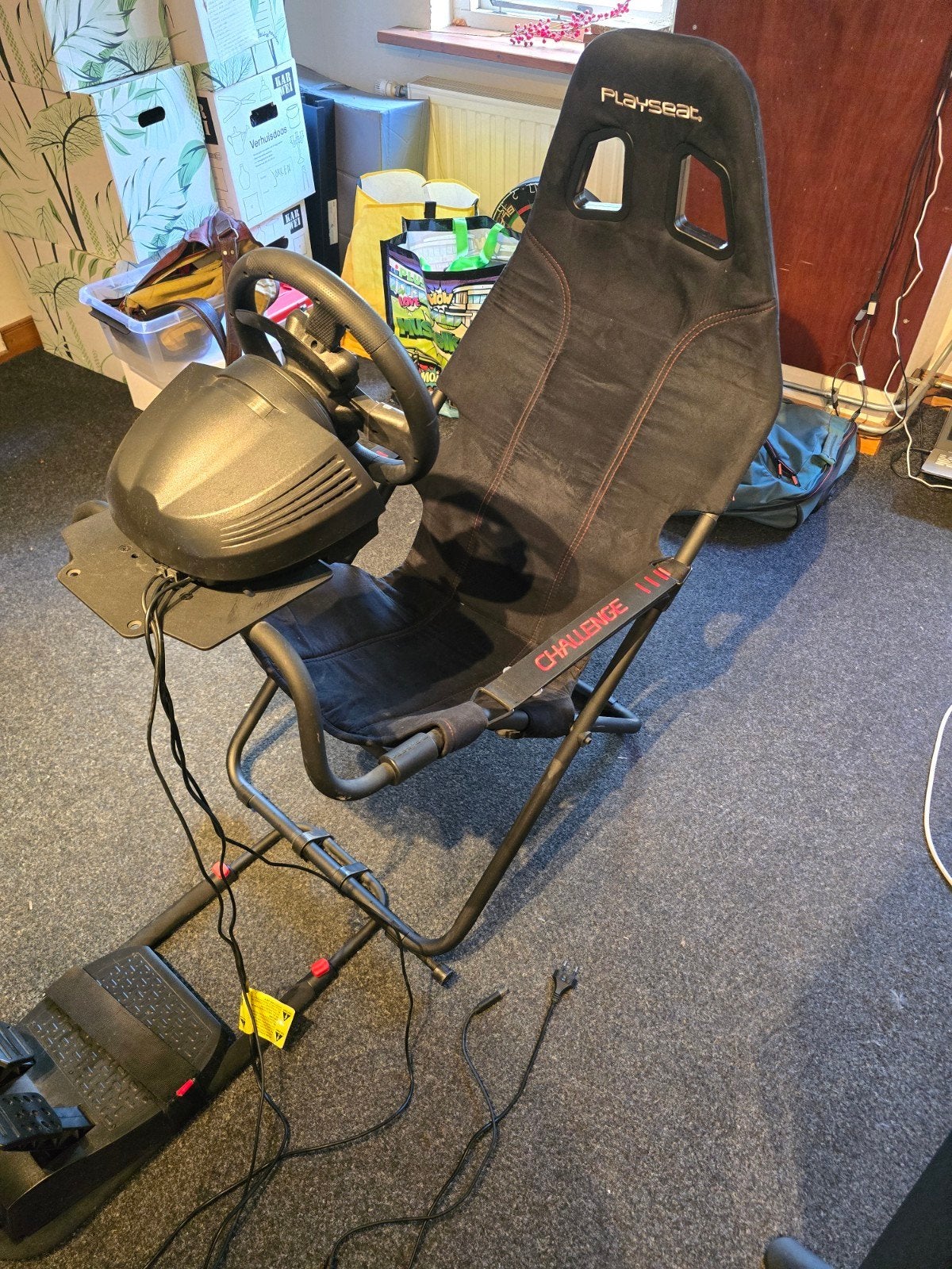 Racestoel Playseat Challenge + Thrustmaster TMX FF, Spelcomputers en Games, Ophalen, Racestoel, Gebruikt, Verstelbaar