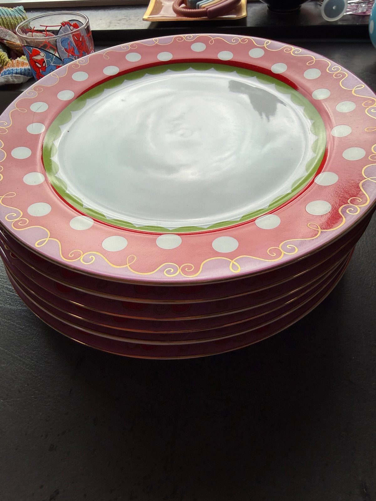 6 diner borden oilily, Huis en Inrichting, Ophalen, Zo goed als nieuw, Bord(en), Overige stijlen