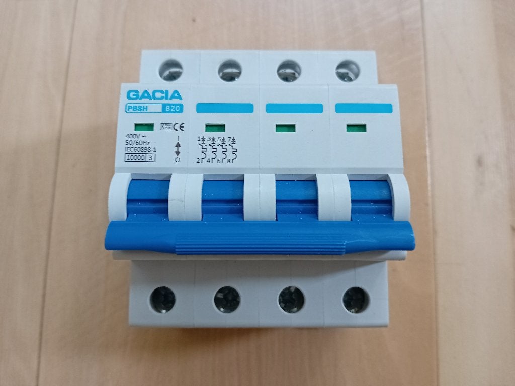 Gacia installatie-automaat 20A, 4-polig., Ophalen of Verzenden, Gebruikt
