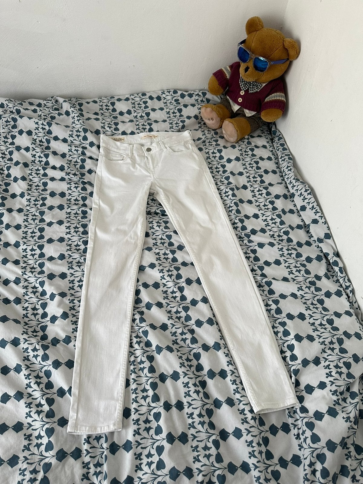 Vintage Levi’s “Big E” 710 super skinny jeans, Wit, Ophalen of Verzenden, Zo goed als nieuw, W27 (confectie 34) of kleiner