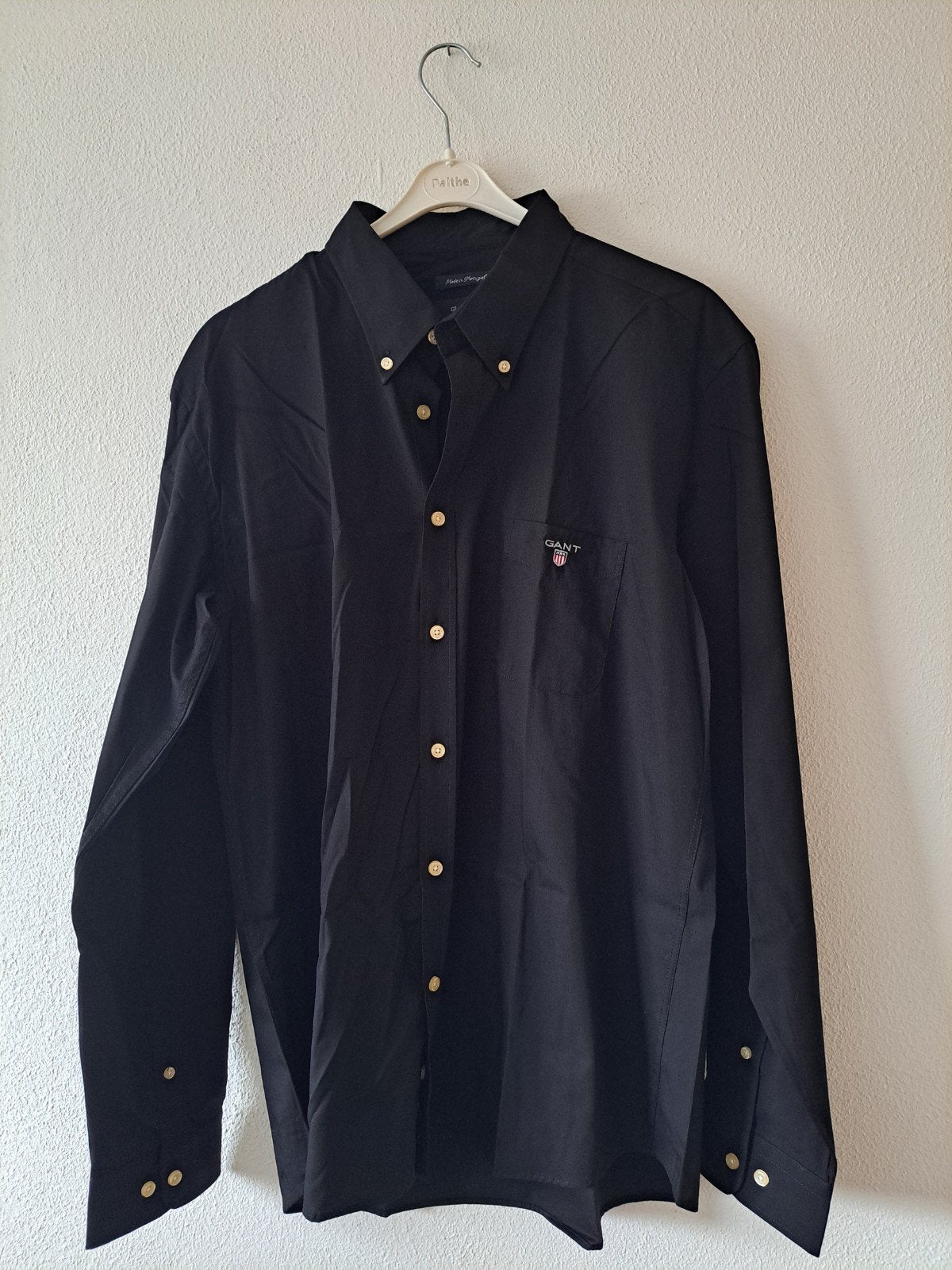 GANT Zwart Overhemd - New Haven Twill - Maat XXL, Ophalen of Verzenden, Zo goed als nieuw, Overige halswijdtes, GANT
