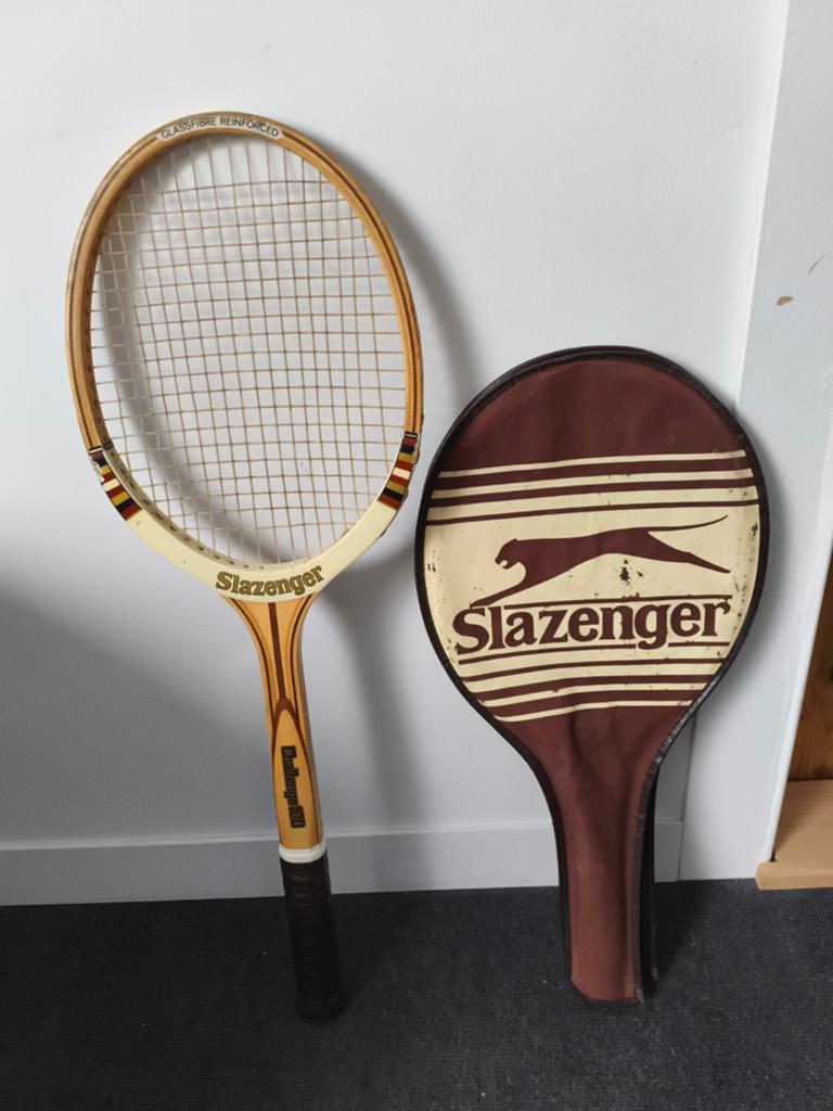 Vintage Slazenger tennisracket, Sport en Fitness, Tennis, Gebruikt, Racket, Overige merken, Ophalen of Verzenden