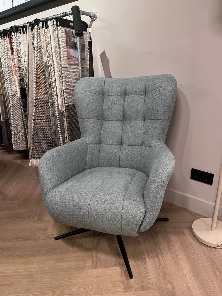 Draaifauteuil harly - zwart metalen draaivoet, Huis en Inrichting, Fauteuils, Ophalen, Nieuw, 75 tot 100 cm, Stof
