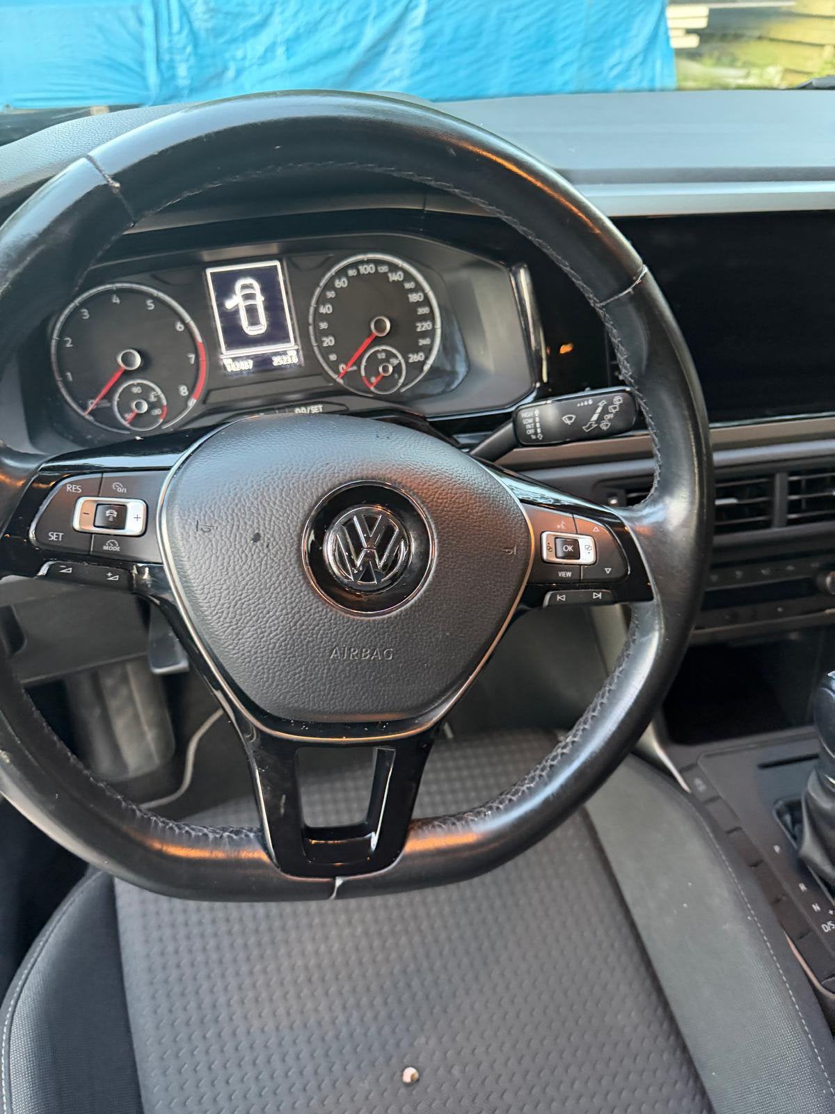 Volkswagen Polo 1.0 TSI 95pk 7-DSG 2019 Zwart, Auto's, Zwart, 95 pk, Electronic Stability Program (ESP), 1080 kg