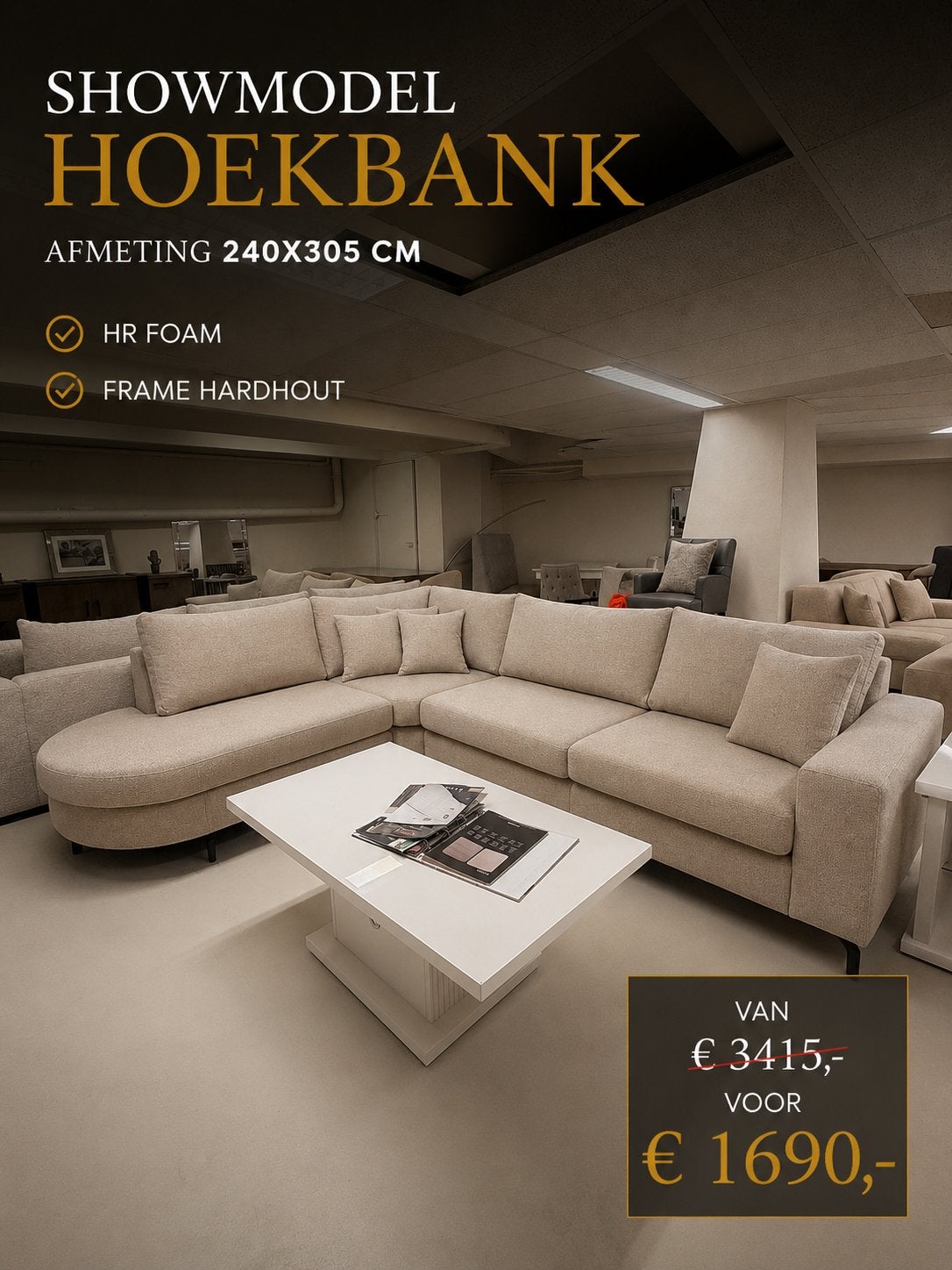 Showmodel bankstellen nu met korting! Weg=Pech!, Ophalen, Zo goed als nieuw, Stof