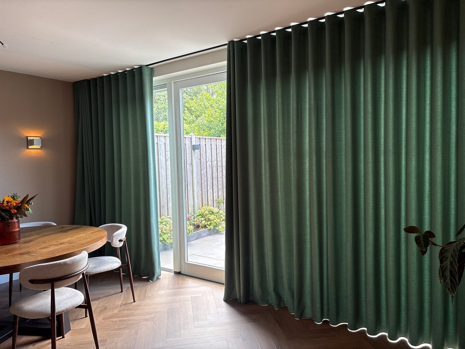 Wave Gordijnen - Groen, Verduisterend, Ophalen, Verduisterend, Zo goed als nieuw, Gordijn