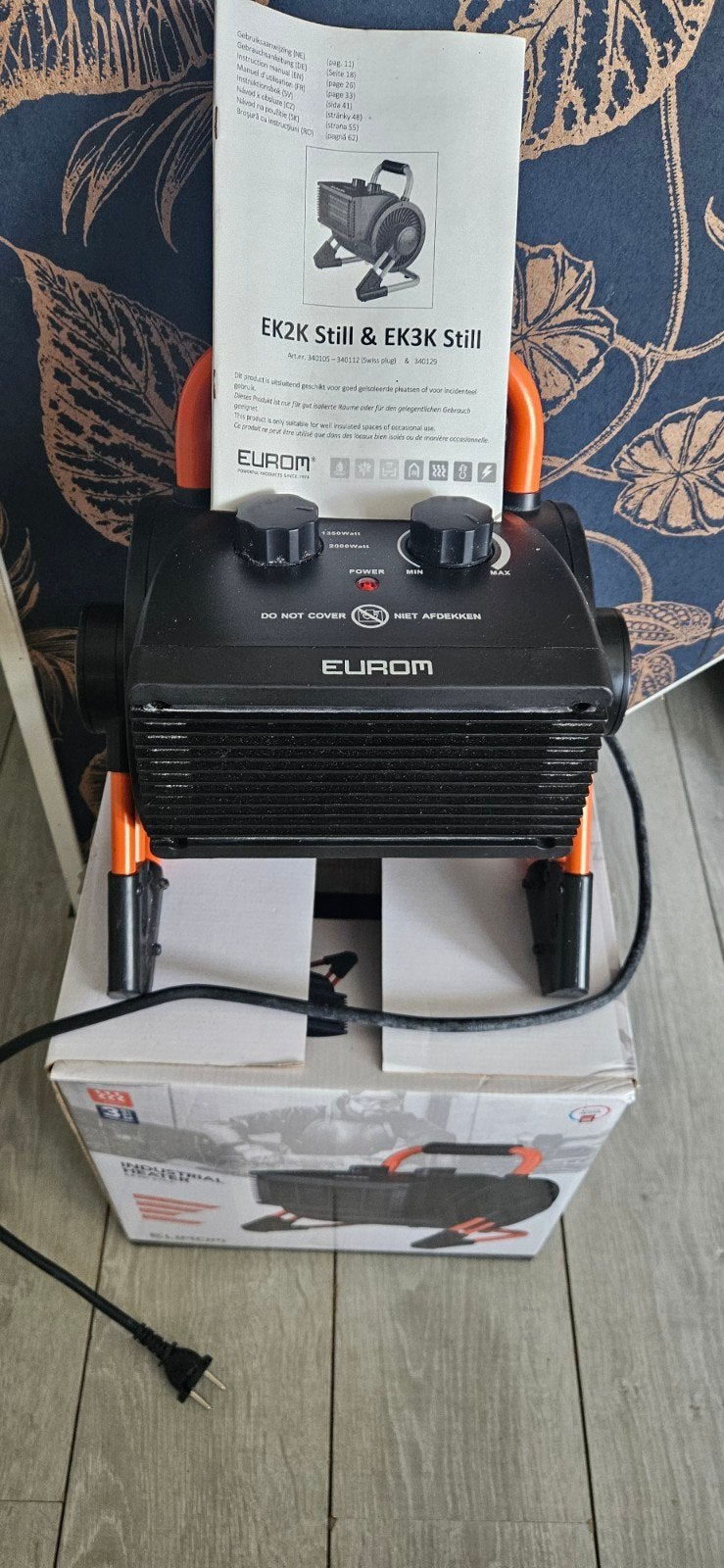 Eurom EK2K Still industriële kachel 2000W, Doe-het-zelf en Verbouw, Verwarming en Radiatoren, Minder dan 30 cm, Kachel, Minder dan 60 cm