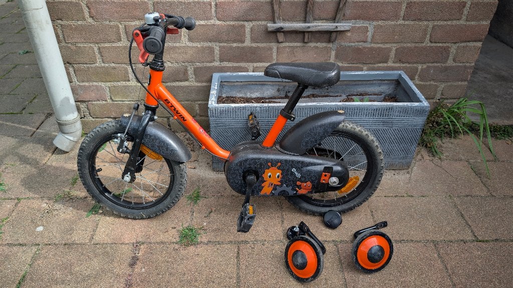 Btwin kinderfiets, Ophalen, Zijwieltjes, Gebruikt, Velgrem