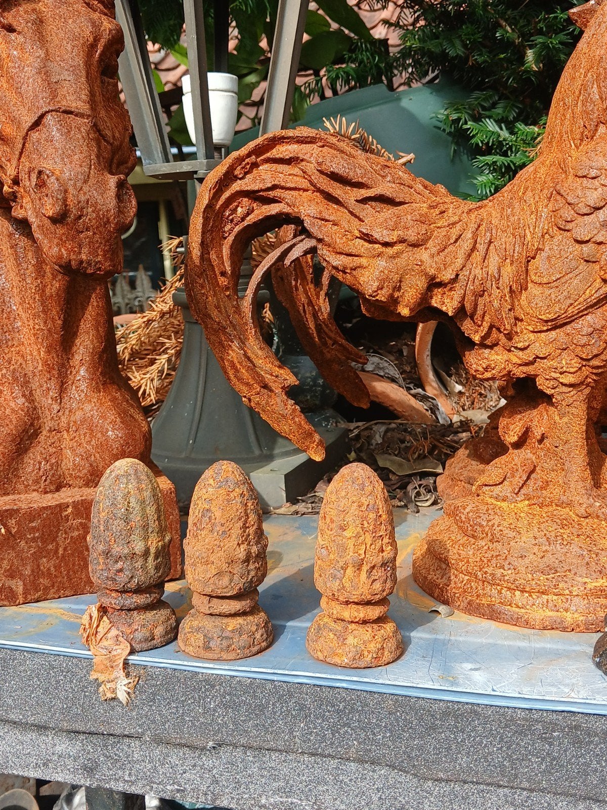 Pineappel Pinakel dakpunt tuin openhaard hek gietijzer brons, Ophalen