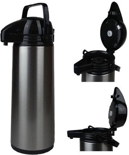 Thermoskan met pomp - 1.9 liter - RVS, Ophalen of Verzenden, Zo goed als nieuw, Overige typen