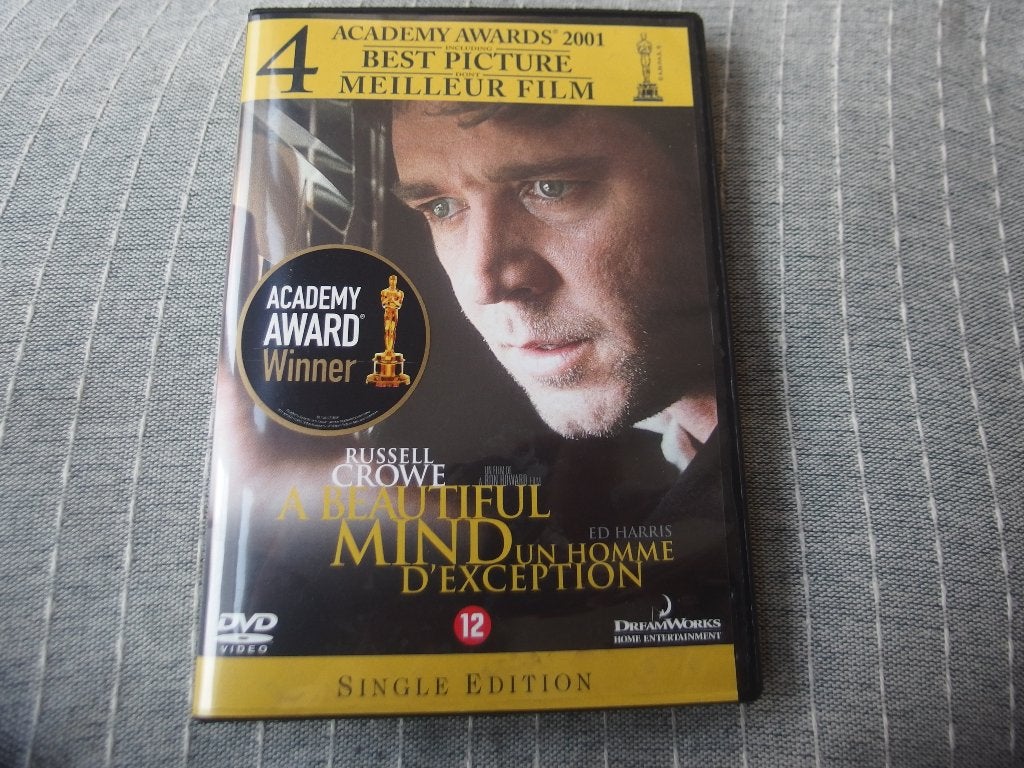 A Beautiful Mind DVD 2001 van Ron Howard met Russell Crowe, Cd's en Dvd's, Dvd's | Drama, Waargebeurd drama, Ophalen of Verzenden