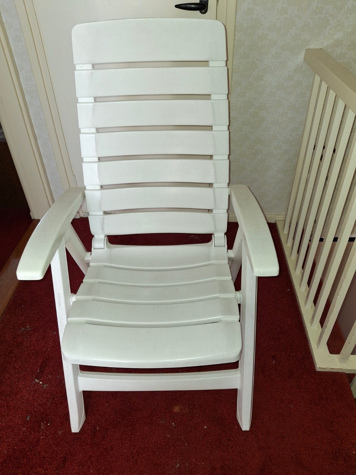 tuinstoelen en kussens , voetenbankje ,ronde tafel, Tuin en Terras, Ophalen, Gebruikt, Kunststof, Inklapbaar