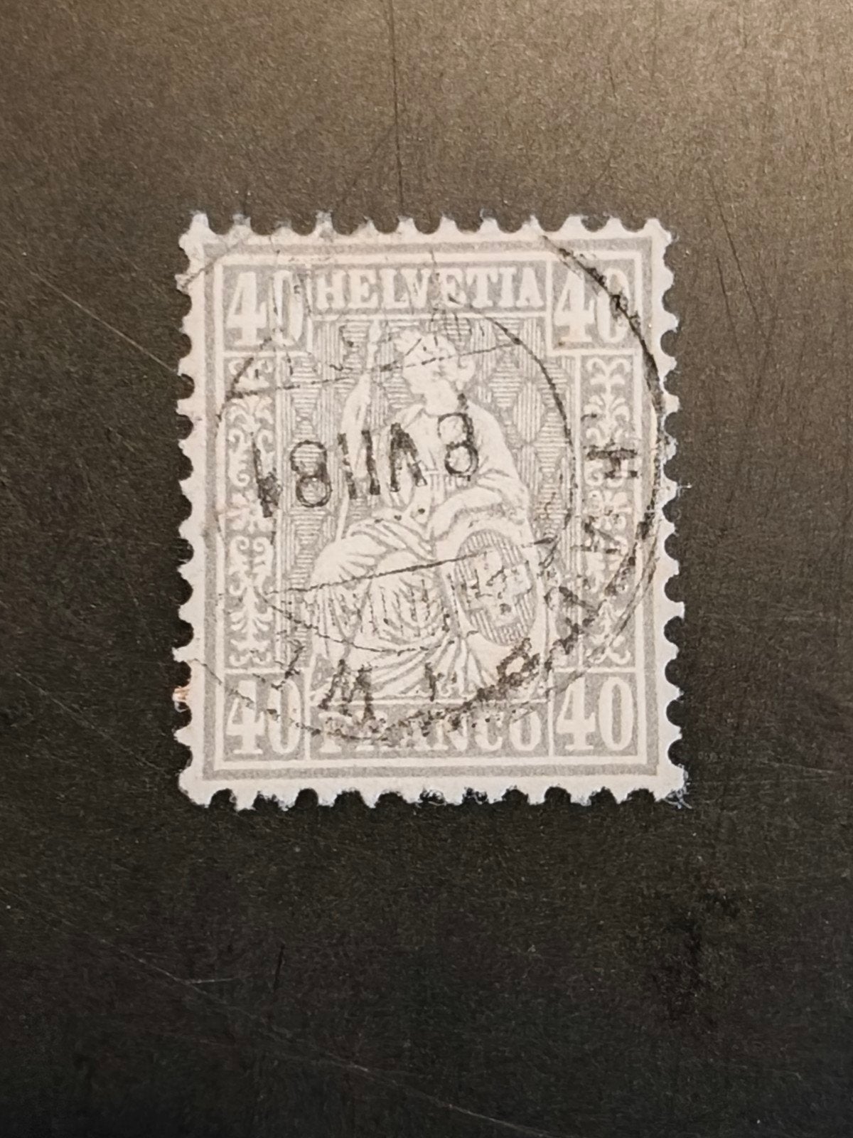Switzerland 40 franco 1867/81, Michel 34a, Ophalen of Verzenden