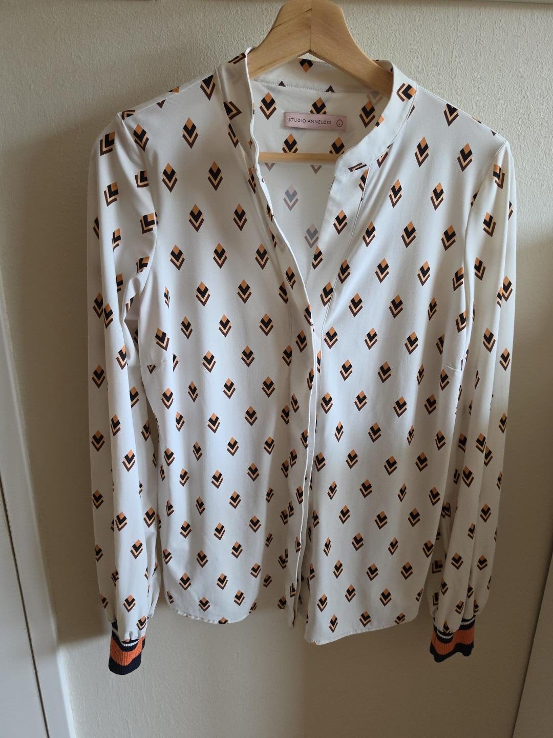 Studio Anneloes blouse travelkwaliteit maat L print camel/br, Studio Anneloes, Meerkleurig, Maat 42/44 (L), Ophalen of Verzenden