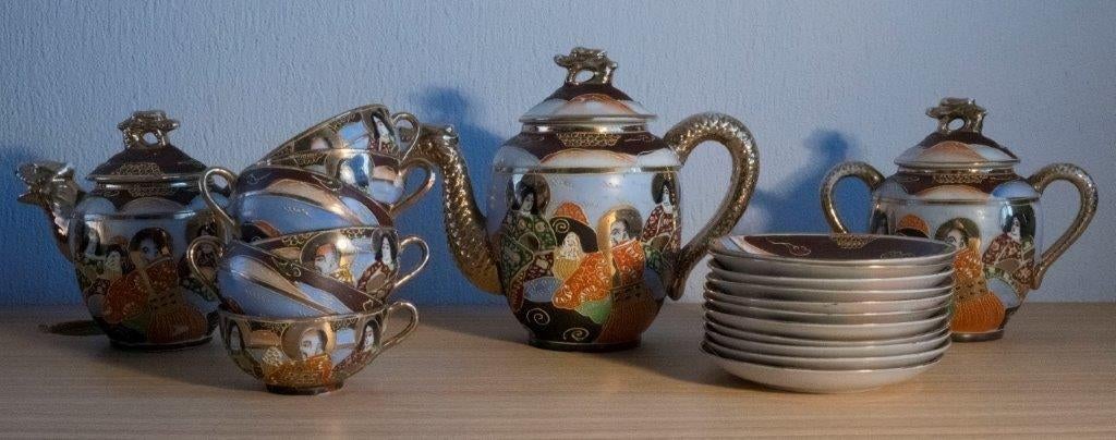 Satsuma servies 23-delig, Antiek en Kunst, Ophalen