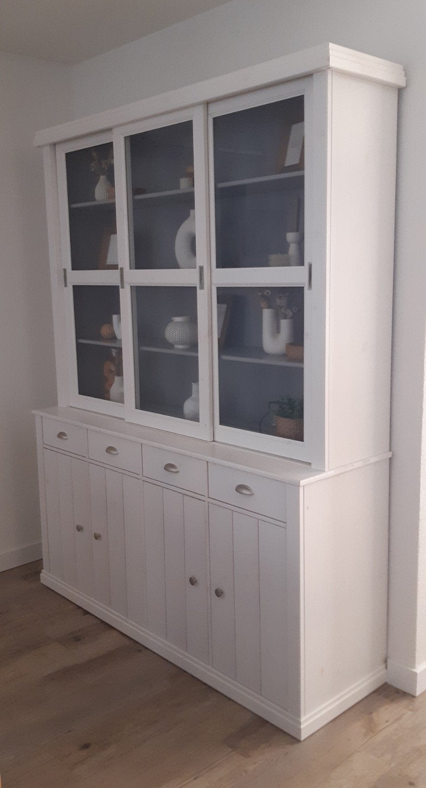 Vitrinekast wit, Ophalen, Gebruikt, Met deur(en), 200 cm of meer