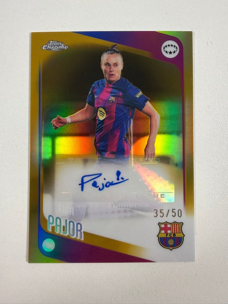Ewa Pajor /50 Gold Auto Topps Women's Chrome 2025-26, Ophalen of Verzenden, Nieuw, Buitenlandse clubs, Poster, Plaatje of Sticker