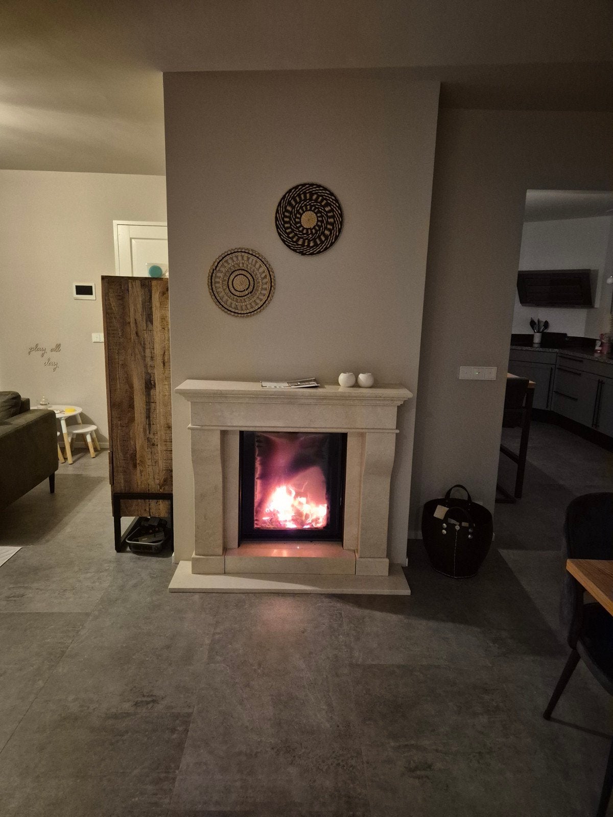Gebruikte Inbouwhaard met Marmeren Schouw - Goede Staat, Huis en Inrichting, Ophalen, Gebruikt, Inbouwhaard, Houthaard