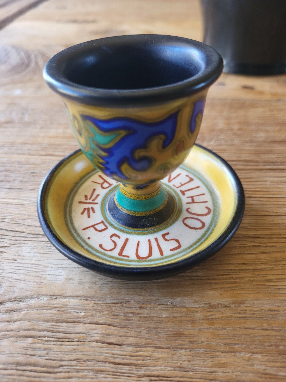 Gouda Plateel Eierdopje - Handgeschilderd, Ophalen of Verzenden