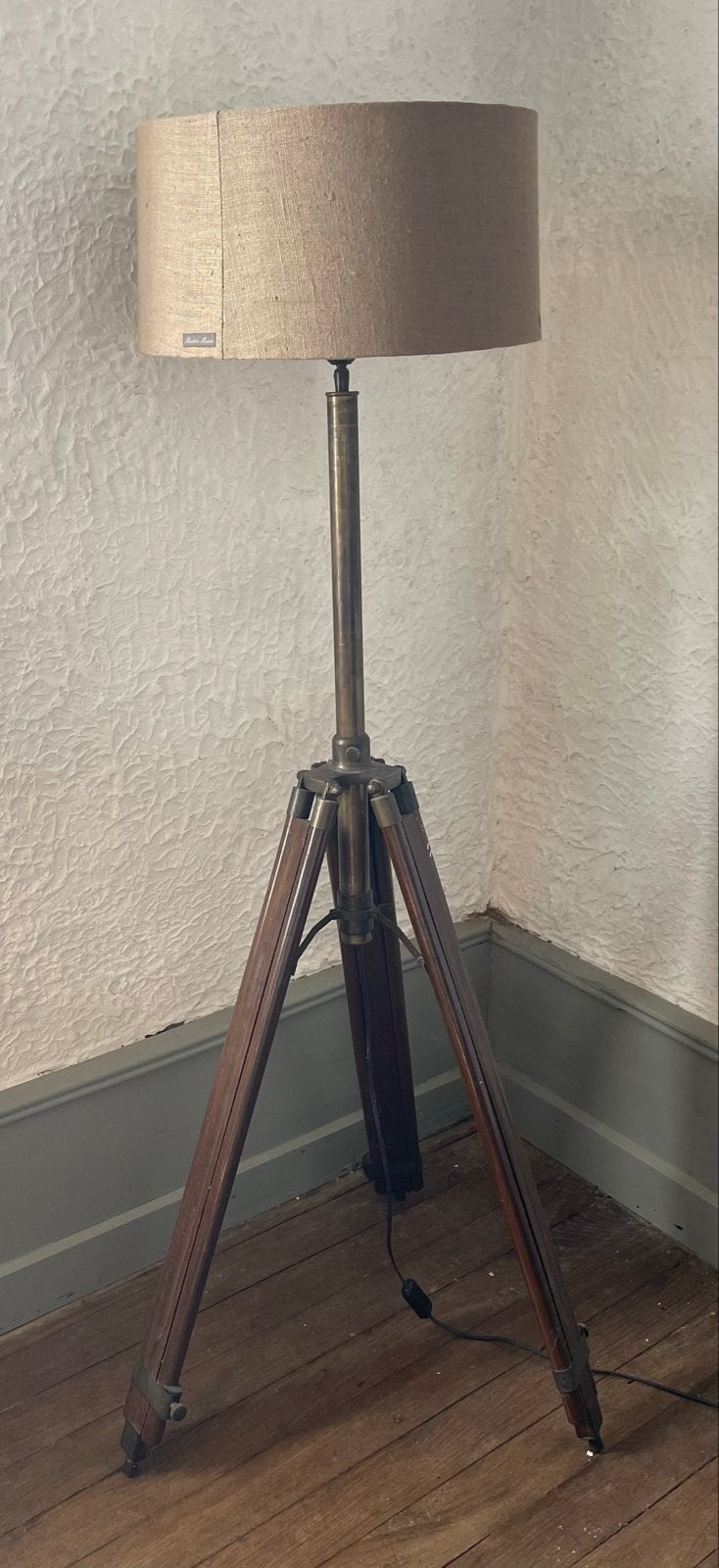 Riviera Maison vloerlamp met Statief en Linnen Kap, Ophalen, E27 (groot), Zo goed als nieuw, 150 tot 200 cm