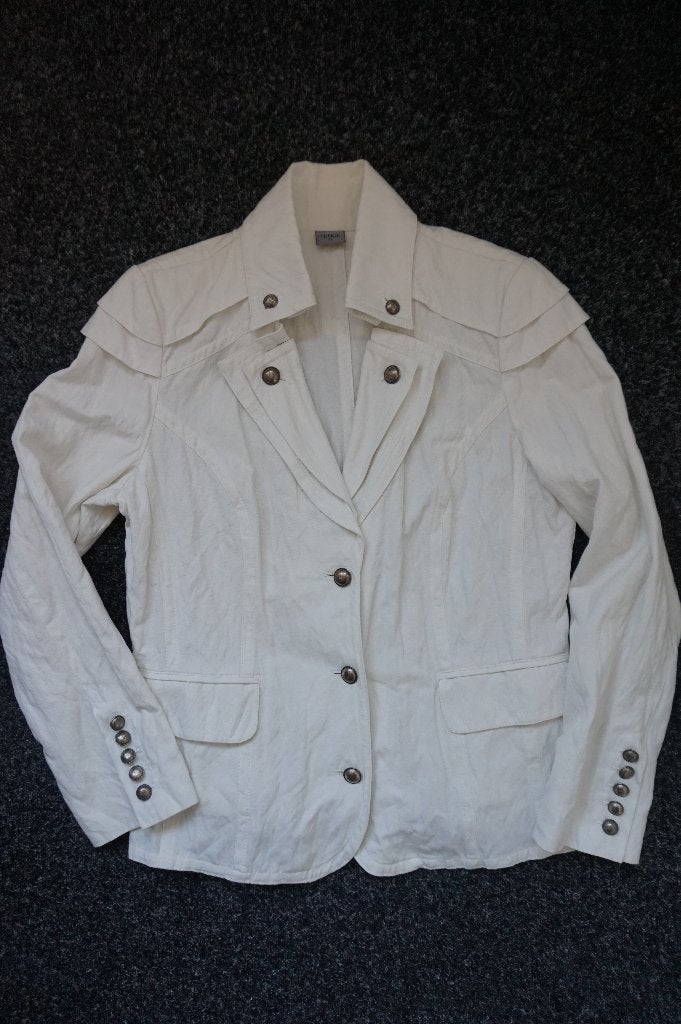Tence net sportief wit jasje blazer colbert katoen maat 42 L, Wit, Ophalen of Verzenden, Zo goed als nieuw, Jasje