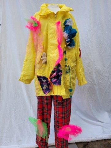Gaaf clowns outfit maat M voor de Carnaval, Maat 38/40 (M), Carnaval, ., Ophalen of Verzenden