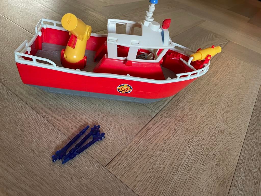 Brandweerman Sam boot Jupiter met accessoires, Ophalen of Verzenden, Zo goed als nieuw