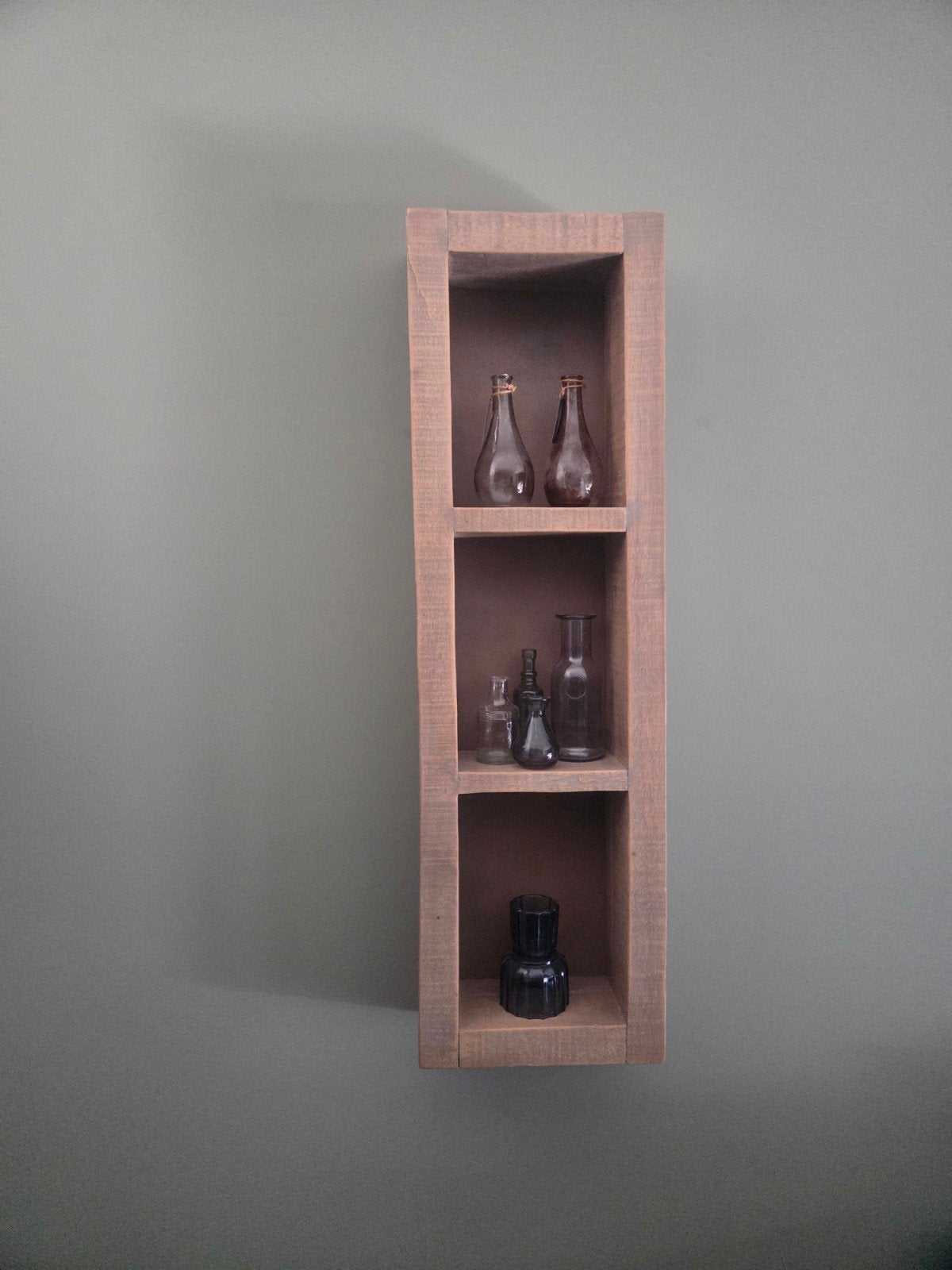 Houten wandrek met 3 vakken, Ophalen of Verzenden