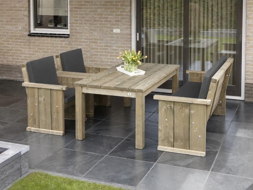 Tuinset Lisse houten tuinmeubelen tuintafel tuinstoel bank, Tuin en Terras, Tuinmeubel-accessoires, Nieuw, Verzenden
