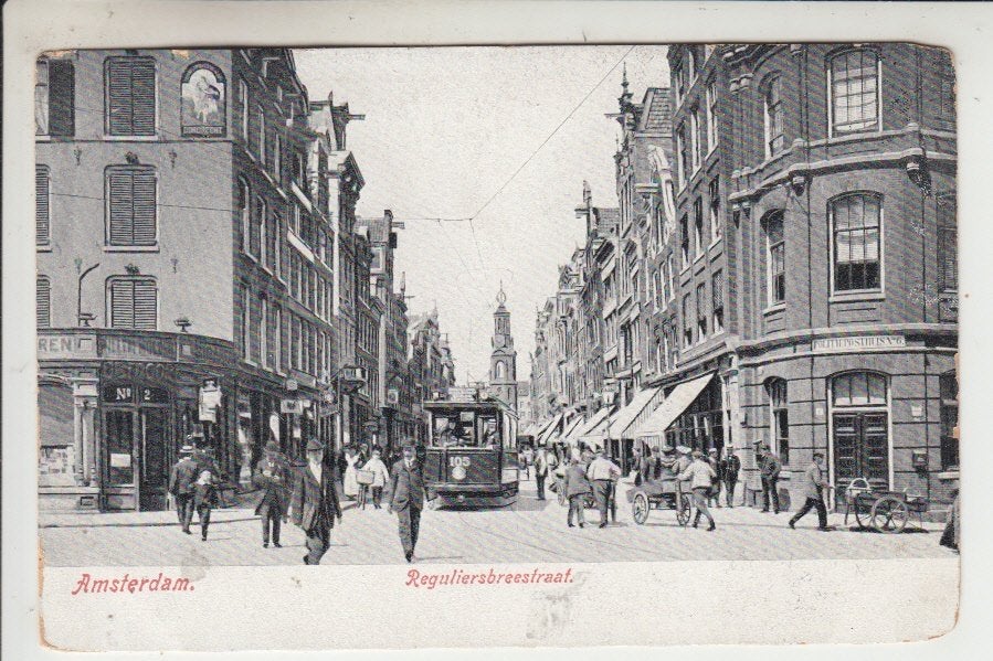 Amsterdam, Reguliersbreestraat - Tram, Ophalen of Verzenden, Voor 1920, Ongelopen, Noord-Holland