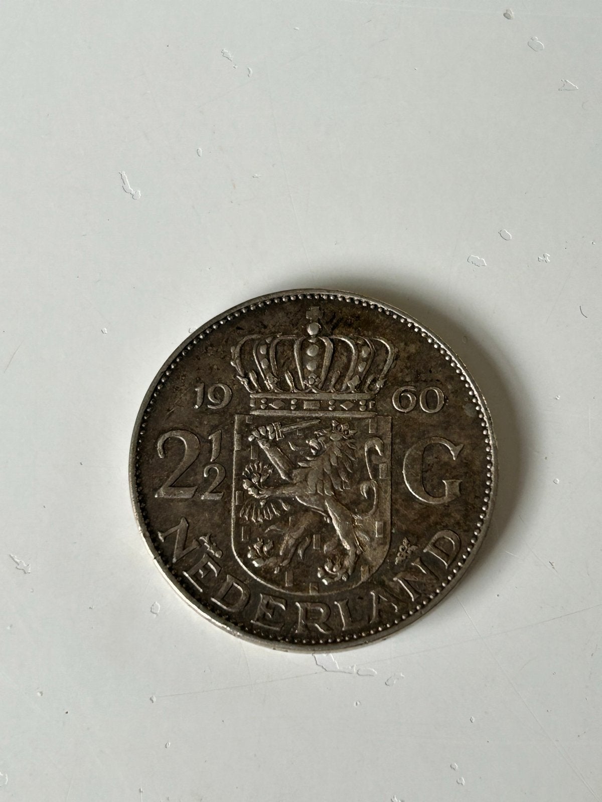 2½ Gulden Juliana 1960 Zilveren Munt, Koningin Juliana, Zilver, Ophalen of Verzenden, Losse munt