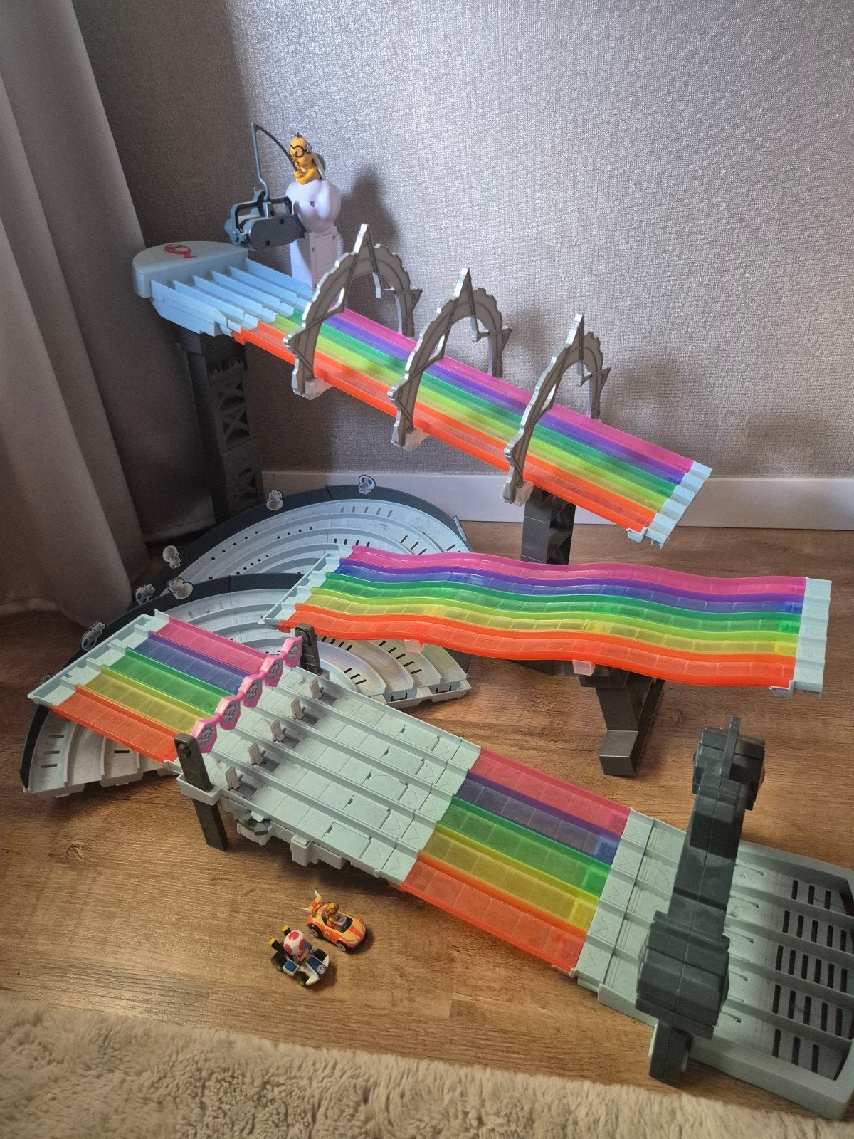 Hot Wheels Mario Kart Regenboogbaan met 2 karts, Ophalen, Gebruikt