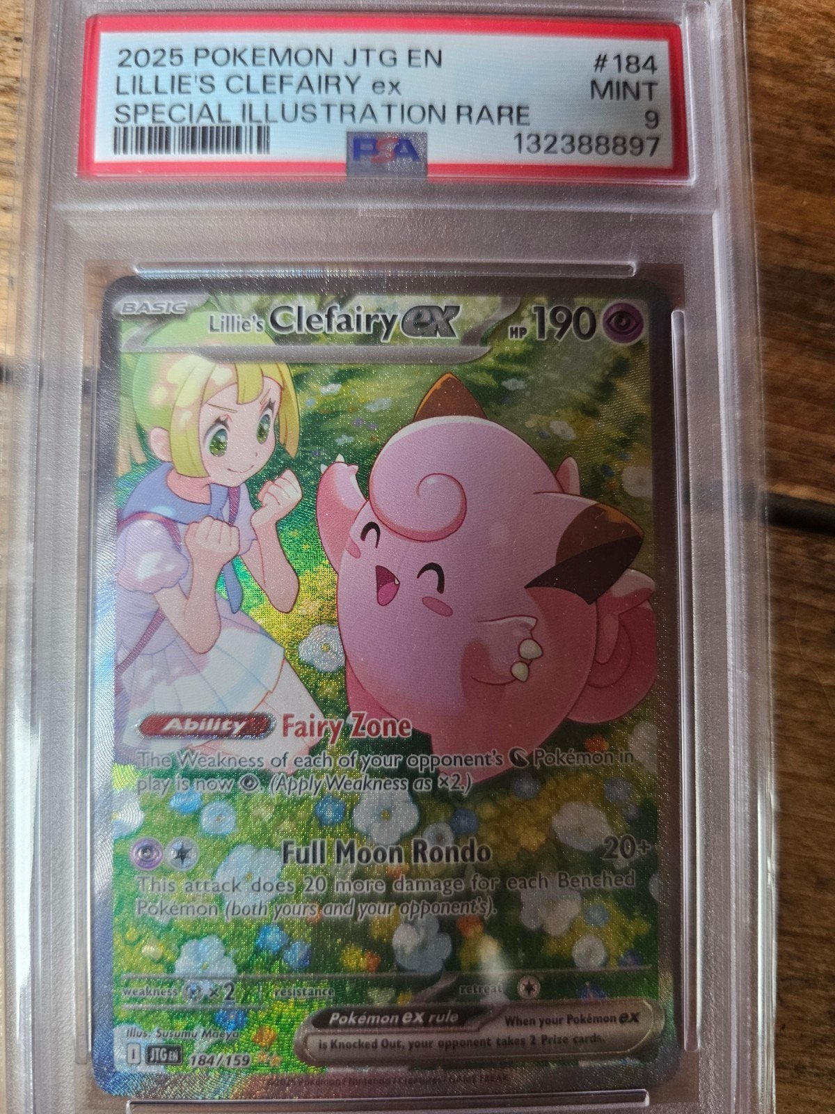 Lillie's clefairy ex 184 psa 9, Hobby en Vrije tijd, Verzamelkaartspellen | Pokémon, Ophalen of Verzenden, Zo goed als nieuw