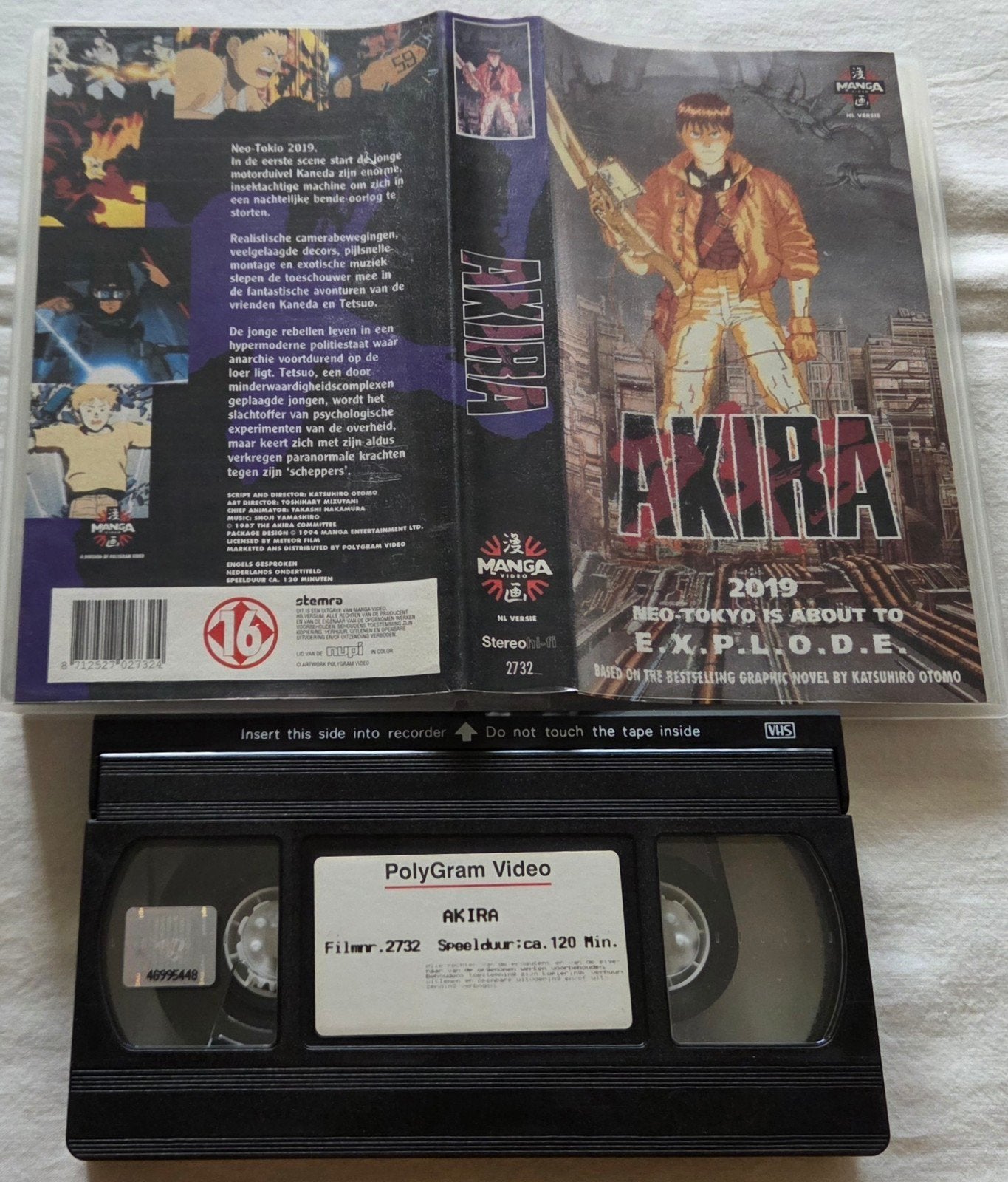 Manga Akira VHS Cartoon/Anime, Cd's en Dvd's, VHS | Film, Gebruikt, Actie en Avontuur, Alle leeftijden, Ophalen of Verzenden