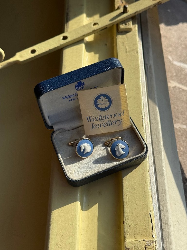 Wedgwood manchetknopen in originele doos, Ophalen of Verzenden, Zo goed als nieuw, Overige materialen