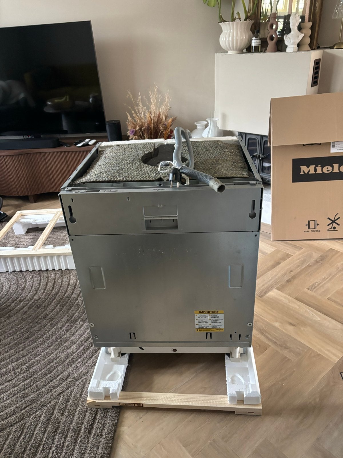 Whirlpool WIC 3C26 Volledig Geïntegreerde Inbouwvaatwasser, Witgoed en Apparatuur, Ophalen, Gebruikt, Inbouw, 45 tot 60 cm