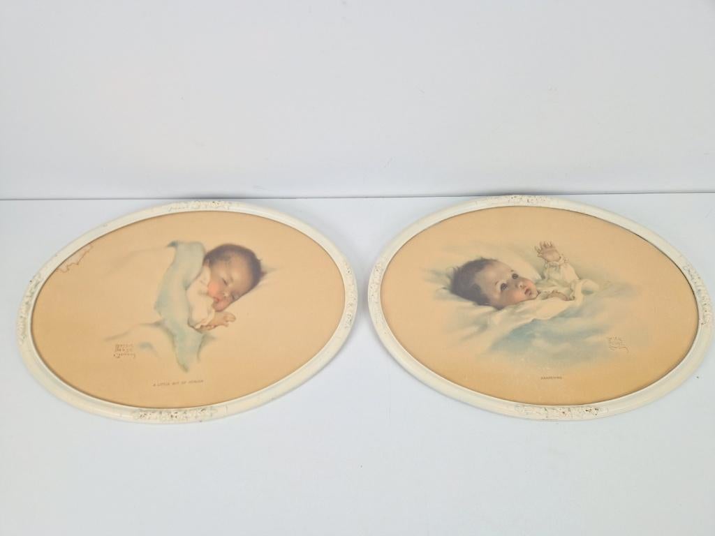 Set 2 Bessie Pease Gutmann Gravure / Litho’s lijst Art Deco, Ophalen of Verzenden