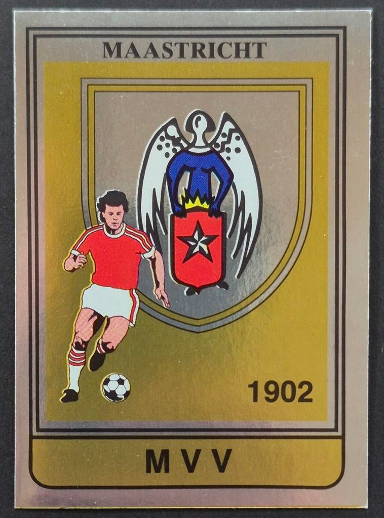 Panini sticker clublogo MVV Maastricht, 1984/1985, Ophalen of Verzenden, Zo goed als nieuw, Sticker