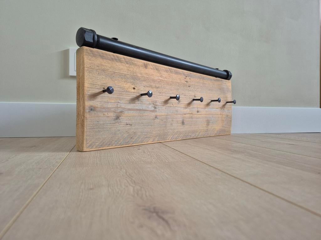 Kinderkapstok 55x23cm - Hout met metalen stang, Huis en Inrichting, Woonaccessoires | Kapstokken, Ophalen of Verzenden