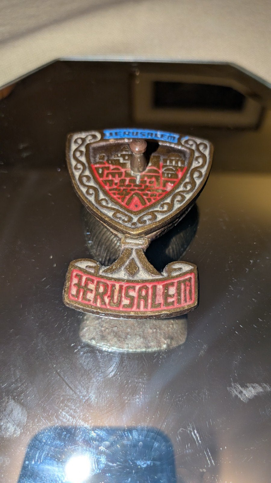 Vintage Jerusalem Mess. Asbak met Klapdeksel (Jaren '50/'60, Ophalen of Verzenden