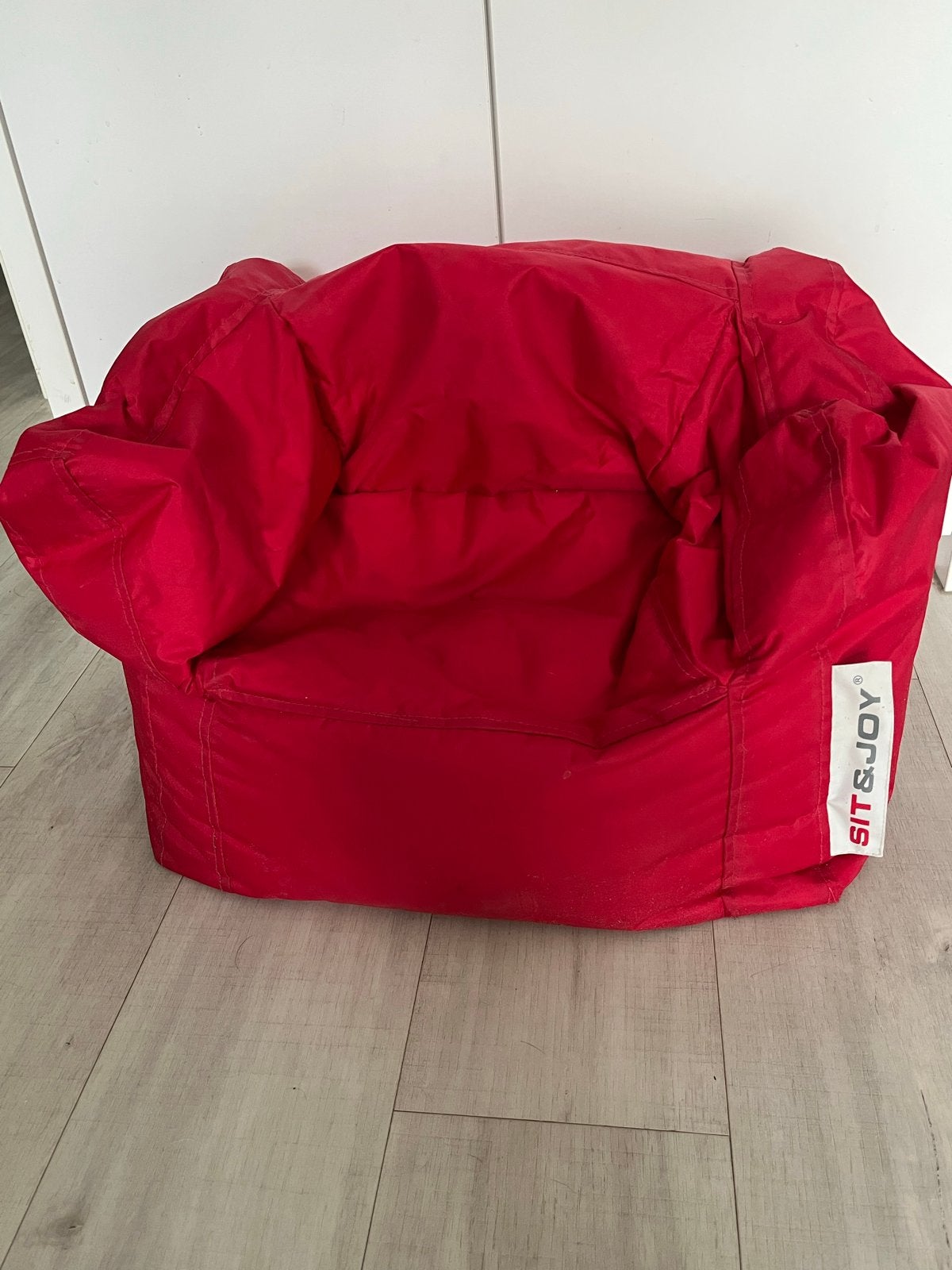 Rode Sit & Joy zitzakstoel, Ophalen, Gebruikt, Rood, Zitzakstoel