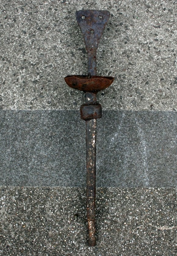 Gesmede wandkandelaar, Ophalen of Verzenden, Koper of Brons