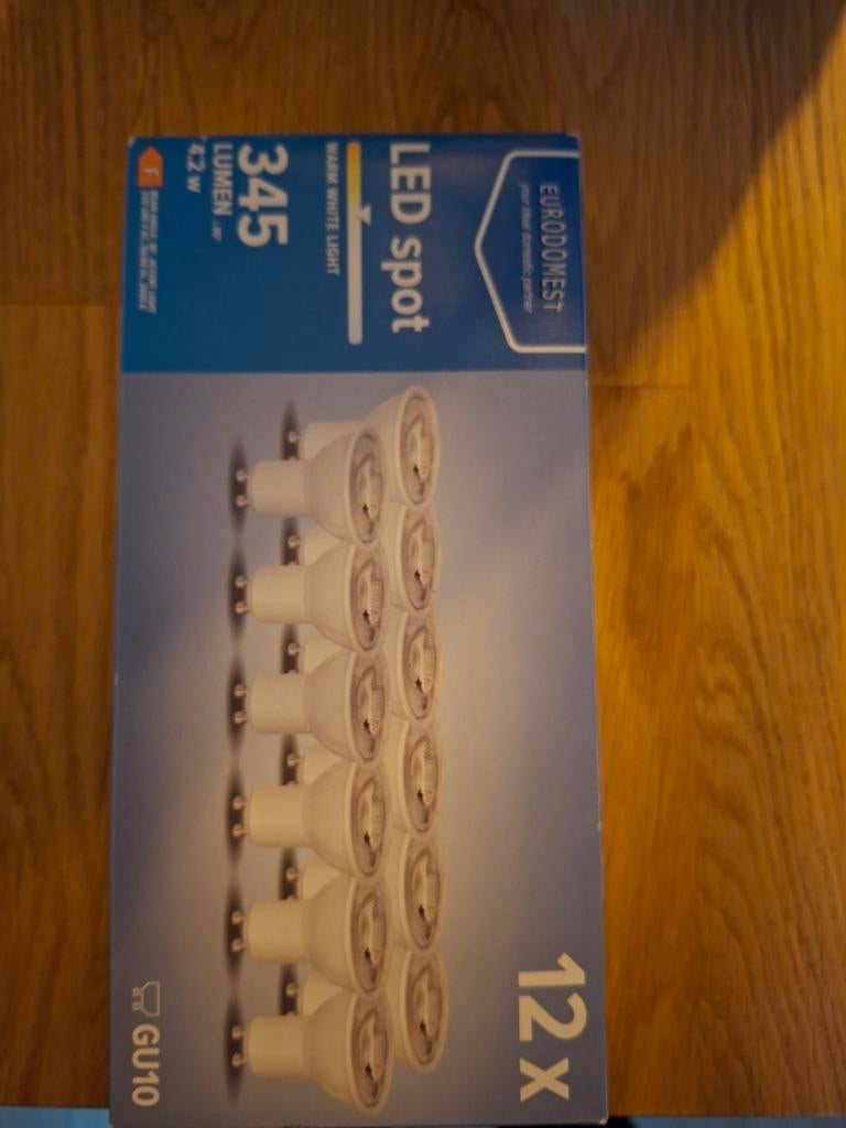 12x Eurodomest LED spot GU10 - Warm Wit Licht 345 Lumen, Led-lamp, Nieuw, Overige fittingen, Modern