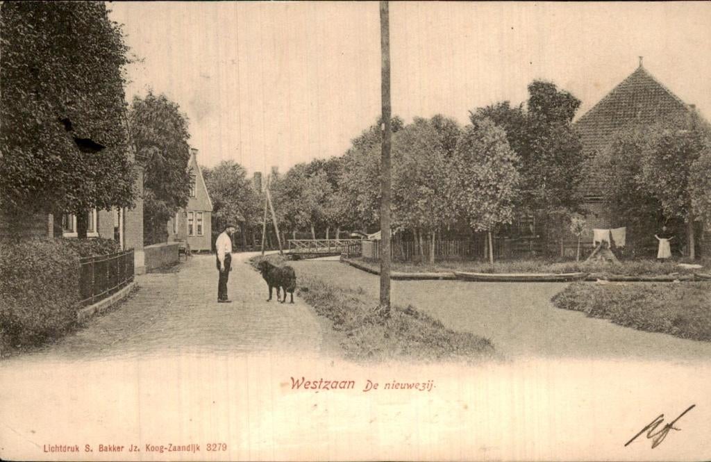 Westzaan - De nieuwezij - Weg en gracht, Ophalen of Verzenden, Voor 1920, Gelopen, Noord-Holland