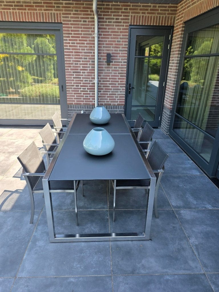 Royal-Botania Ninix Dining Set 7 delig, Ophalen, Meer dan 8 zitplaatsen, Zo goed als nieuw, Rvs